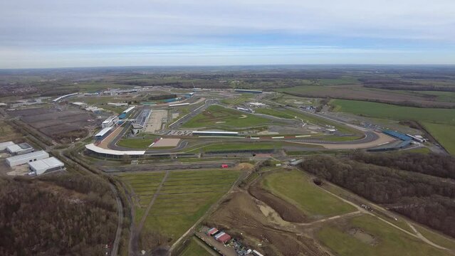 F1 Circuit Silverstone flypast flyover helicopter view formula one cars