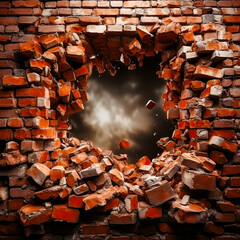 The Wall The Brick The Hole The Decay Digital Art Background Backdrop Wallpaper Poster Cover