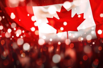 Festive background with Canada flag. Generative AI
