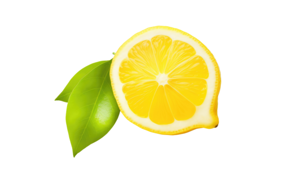 Tangy Lemon Essence Refreshingly Fresh on a White or Clear Surface PNG Transparent Background