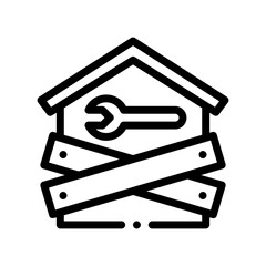 house repair line icon