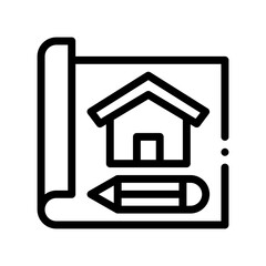 house design line icon
