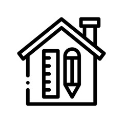 house design line icon