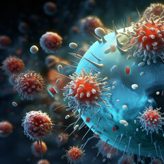 Bio cell Red blood cell immune cell close-up HD illustration