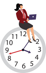 Businesswoman and time, Urgency, Achievement, Business, Business Finance and Industry