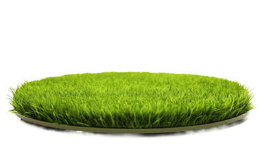 Green Grass Surrounds Serene Circular Surface on a White or Clear Surface PNG Transparent Background
