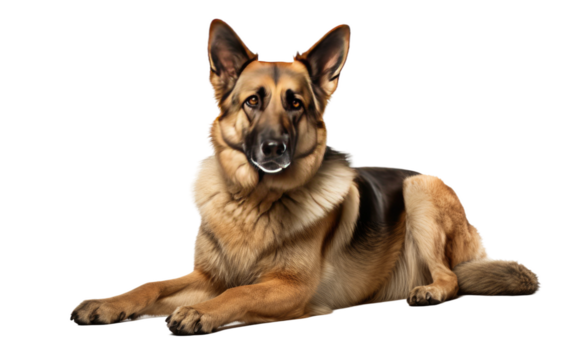 Faithful Shepherd Dog Guards with Devotion on a White or Clear Surface PNG Transparent Background