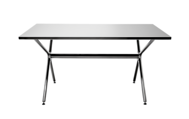 Durability Meets Style Elegant Steel Table on a White or Clear Surface PNG Transparent Background