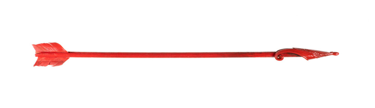 red arrow of cupid isolated on white background
