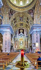 Fototapeta na wymiar Gesu' Nuovo (New Jesus) is the name of a baroque church in Naples, Campania, Italy.