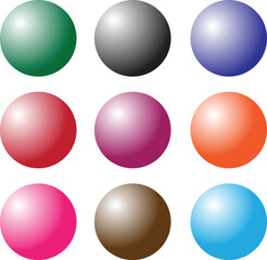set of glossy spheres