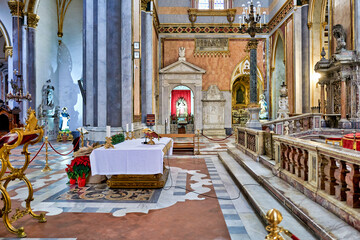 Naples Campania Italy. San Domenico Maggiore is a Gothic, Roman Catholic church and monastery.