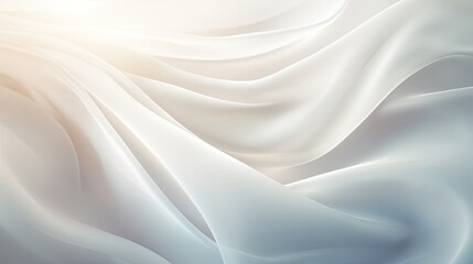 Waving white fabric. Generative AI - obrazy, fototapety, plakaty