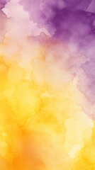 Watercolor art background. Old paper. Yellow and purple texture for cards, flyers, poster, banner.	
