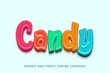 Candy 3d text style effect