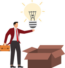 Think outside the box Businessman, Innovation, Inside Of, Inspiration, Intelligence, Isometric Projection