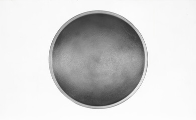 silver round shield isolated on white background