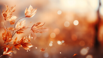 Naklejka na ściany i meble autumn leaves background HD 8K wallpaper Stock Photographic Image 