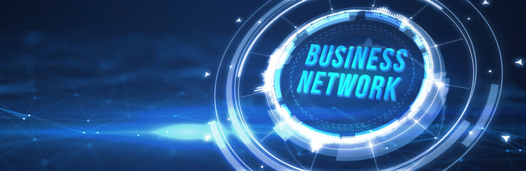 Business, Technology, Internet and network concept. Online Business Network. 3d illustration