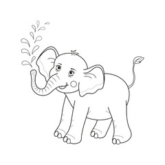 Kids Coloring Book for Children. Cartoon Animal Elephant. Vector illustration. 