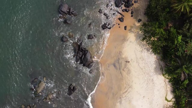 Deux amis sur une magnifique plage d&eacute;serte en Afrique. 