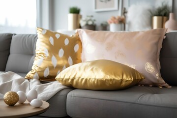 luxury Place Easter-themed throw pillows, generative ai