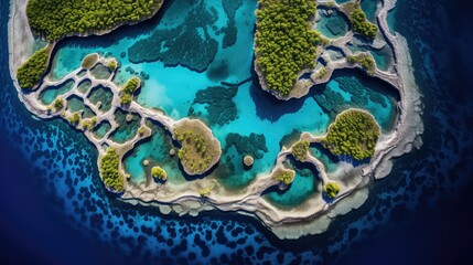 biodiversity atolls coral reefs illustration ecosystem conservation, islands underwater, snorkeling diving biodiversity atolls coral reefs - obrazy, fototapety, plakaty