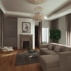 Modern livingroom 21st century
