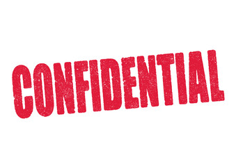 Vector illustration of the word Confidential in red ink stamp
