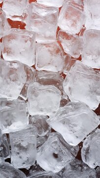 Iced texture ice cube floating photo, high resolution