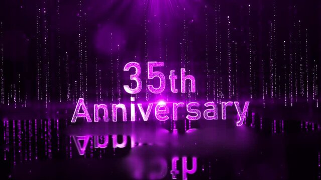 Congratulations on the 35th anniversary, Purple background