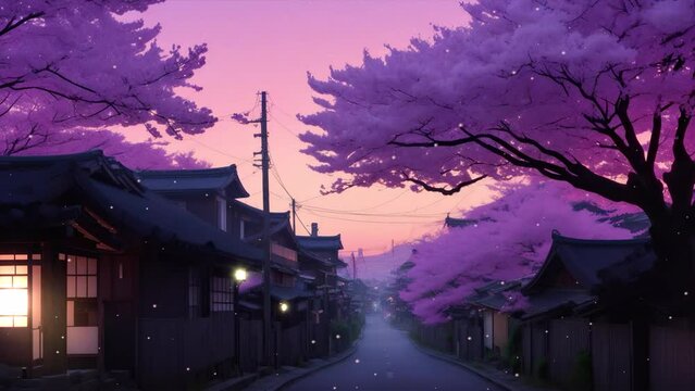 sakura in the rural japanese