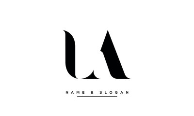 LA or AL Alphabet letters logo monogram