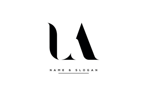 LA or AL Alphabet letters logo monogram
