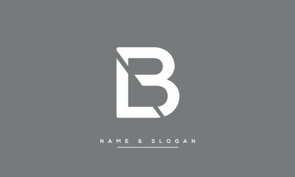 Alphabet letters LB or BL logo monogram
