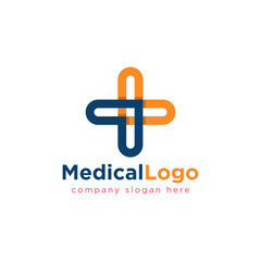 Obraz premium Modern Healthcare Medical Logo. Cross Sign Health Icon. isolated on White Background. Flat Vector Logo Design Template Element.