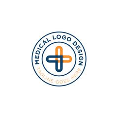 Modern Healthcare Medical Logo. Cross Sign Health Icon. isolated on White Background. Flat Vector Logo Design Template Element.