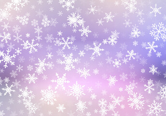 Christmas background with snow falling on the blurred background. Snowflakes, soaring on the soft background
