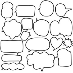 Set of hand drawn speech bubbles,chatting box