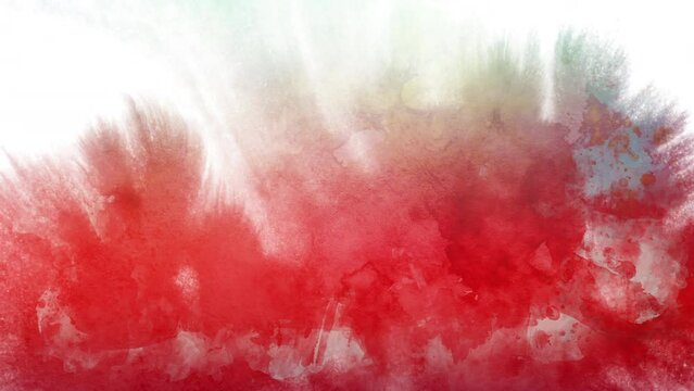 Abstract floral motion background animation in the style of a watercolor painting.