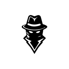 Simple Clean Detective Theme logo Vector Black