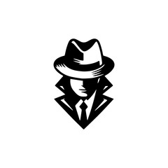 Simple Clean Detective Theme logo Vector Black