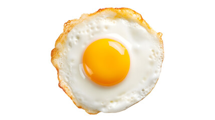 A fried egg with yolk isolated on transparent background png. - obrazy, fototapety, plakaty