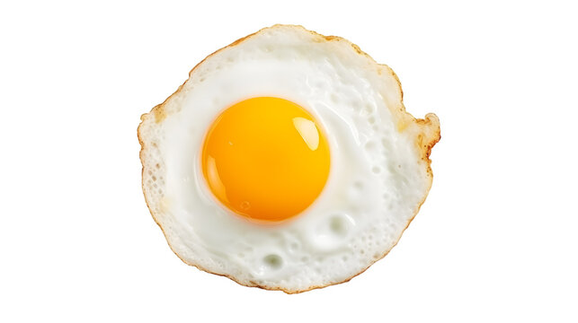 A fried egg with yolk isolated on transparent background png.