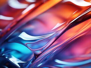 abstract background of broken glass in blue, red and yellow colors