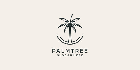 palm tree logo vector icon. palm tree design logo