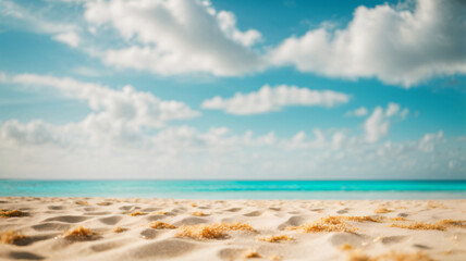 Fototapeta na wymiar Whispers of Sea Breeze: Tilt Shift View on a Bahamas Beach