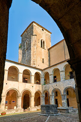 Altomonte Calabria Italy. Santa Maria della Consolazione gothic angevin church. The cloister