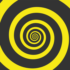 Yellow black psychedelic spiral background