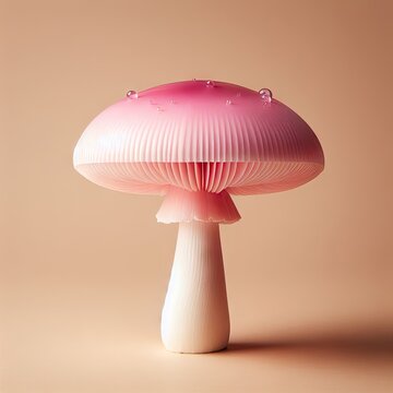 pink mushroom isolated on  white